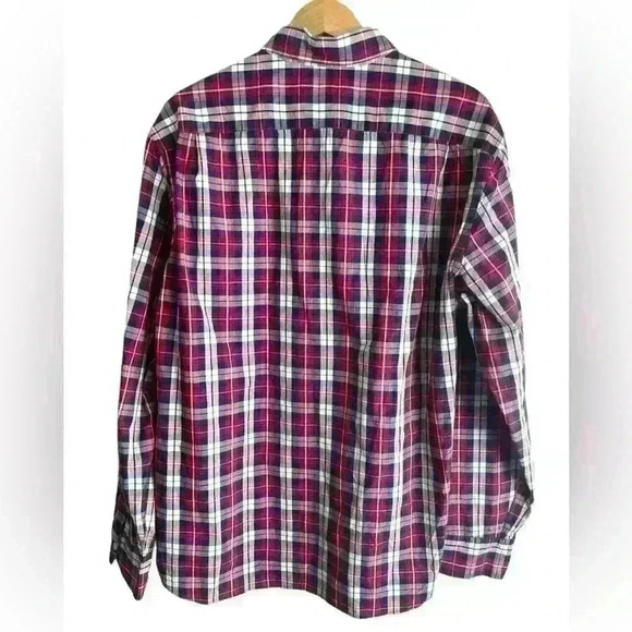 J Crew Mercantile Men's Flex XL Button Down Shirt Plaid Red Blue Cream White - Picture 8 of 10